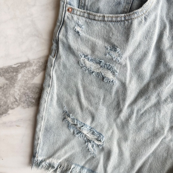 Wild Fable Super High Rise Cut-off Denim Shorts 16 - Picture 5 of 6